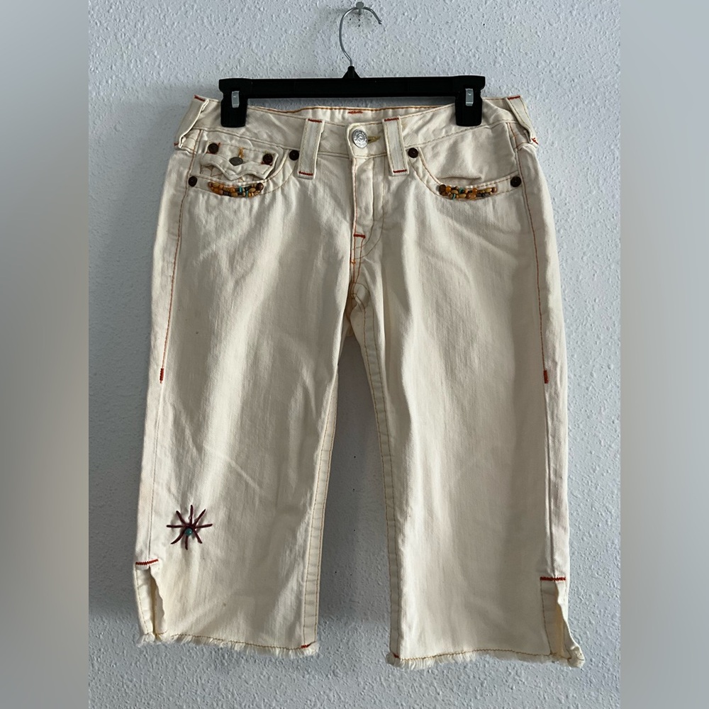 True Religion Beaded Detail Capri‎ Size 29